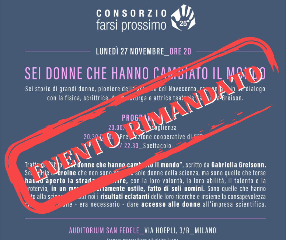 +++ EVENTO RIMANDATO +++ uno spettacolo per i 25 anni di CFP